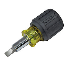 Klein Tools 32561 6-in-1 Multi-Bit Screwdriver / Nut Driver, Stubby