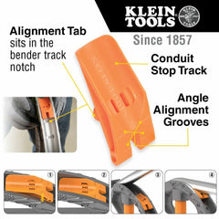 Klein Tools 51607 Aluminum Conduit Bender Full Assembly, 3/4-Inch EMT with Angle Setter