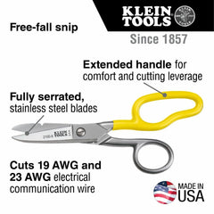 Klein Tools 2100-8 Free-Fall Snip Stainless Steel