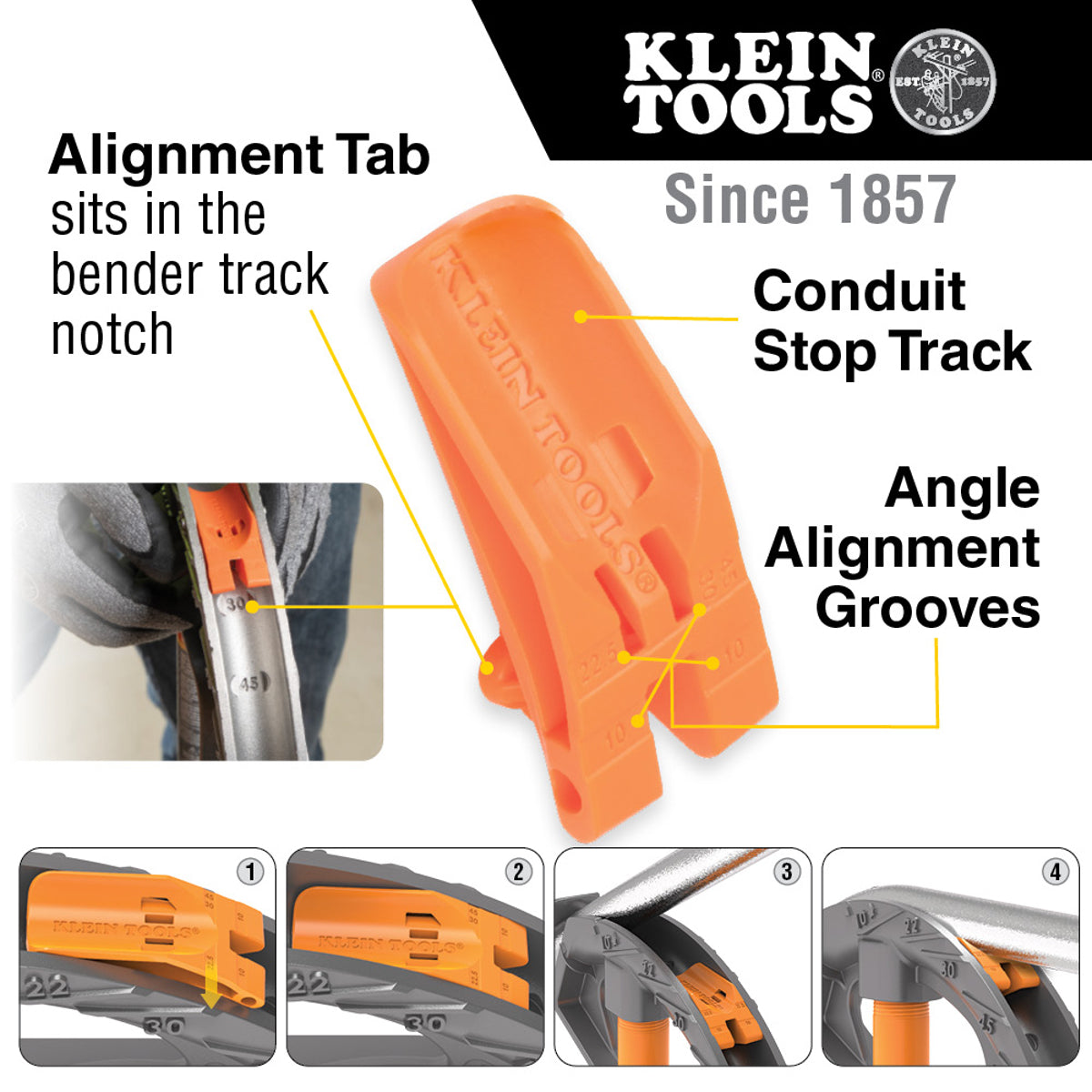 Klein Tools 51606 Aluminum Conduit Bender Full Assembly 1/2-Inch EMT with Angle Setter