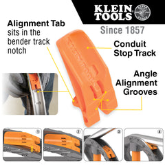 Klein Tools 51606 Aluminum Conduit Bender Full Assembly 1/2-Inch EMT with Angle Setter