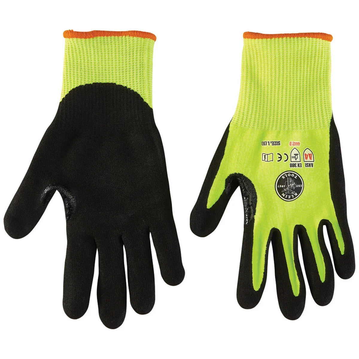 Klein Tools 60186 Work Gloves Cut Level 4 Touchscreen Large 2-Pair