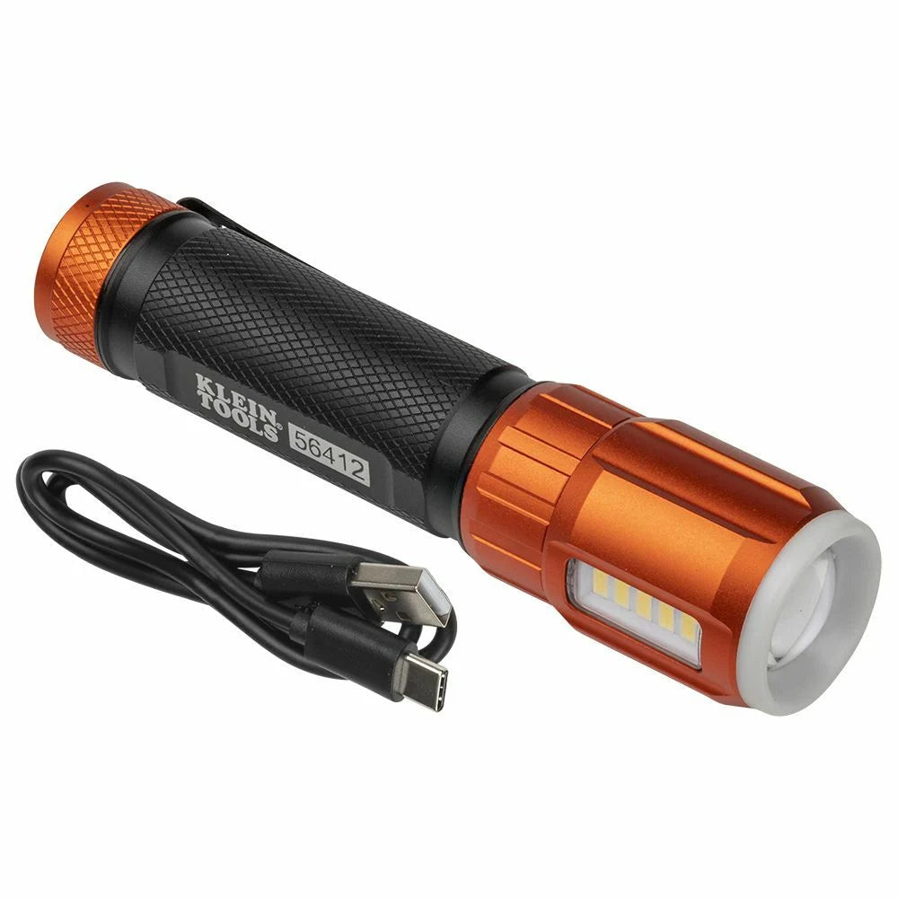 Klein Tools 56412 Rechargeable LED Flashlight with Worklight