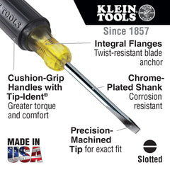 Klein 605-6 1/4-Inch Cabinet Tip Screwdriver Heavy Duty 6-Inch