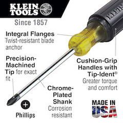 Klein 603-7 #2 Phillips Screwdriver 7-Inch Round Shank