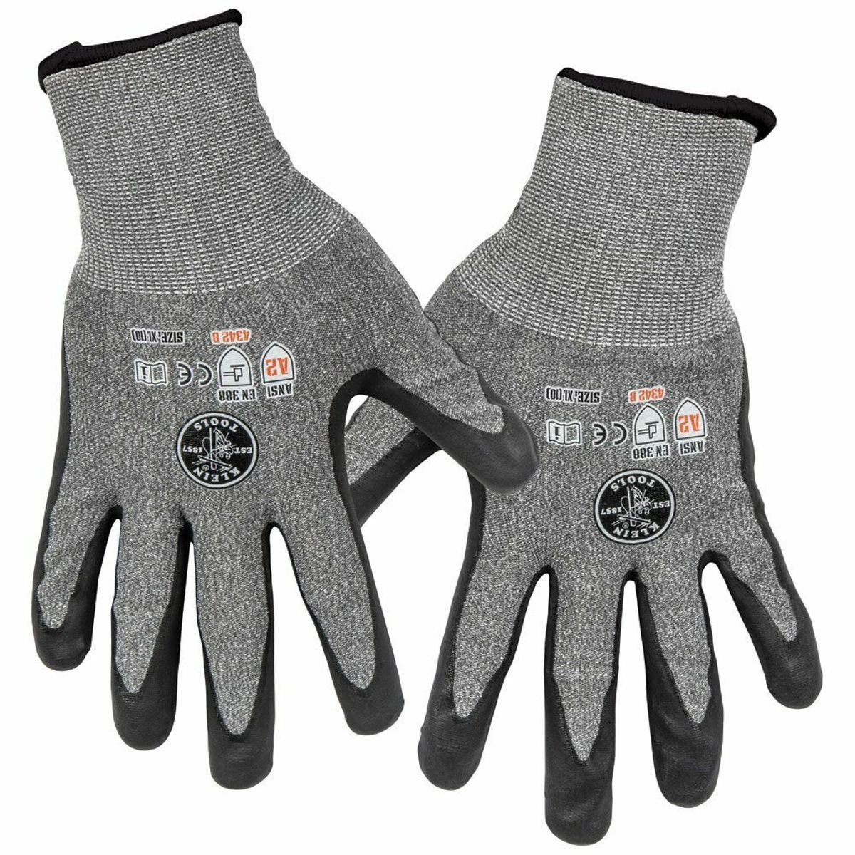 Klein Tools 60197 Work Gloves Cut Level 2 Touchscreen X-Large 2-Pair