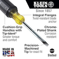 Klein 605-4 1/4-Inch Cabinet Tip Screwdriver 8-11/32 Inches