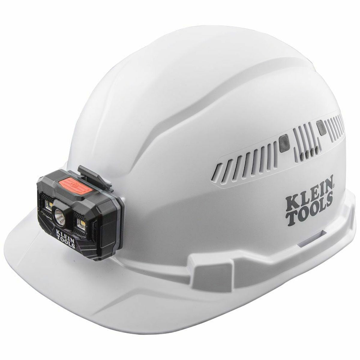 Klein Tools 60113RL Hard Hat Vented Cap Style with Rechargeable Headlamp White