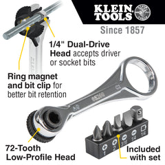 Klein 65200 Slim-Profile Mini Ratchet Set 5 Piece