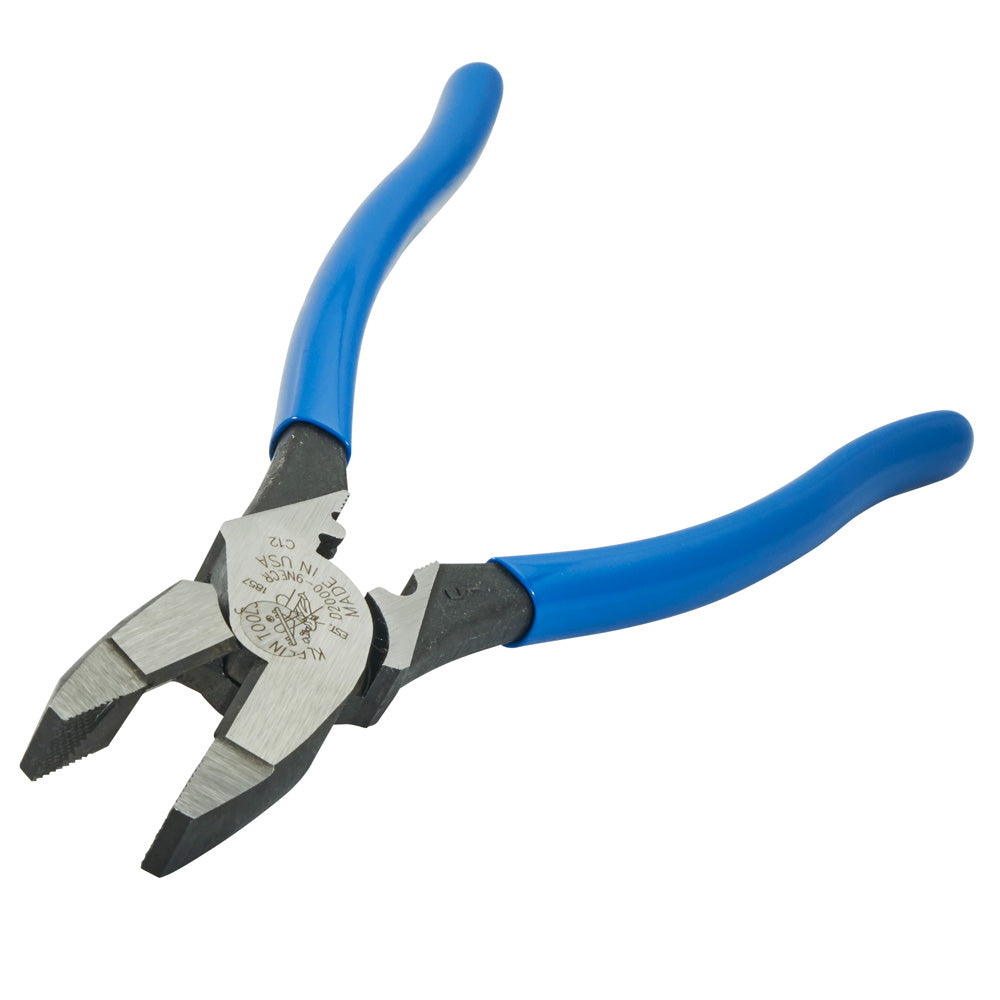 Klein D2000-9NECR Lineman's Pliers with Crimping, 9-Inch