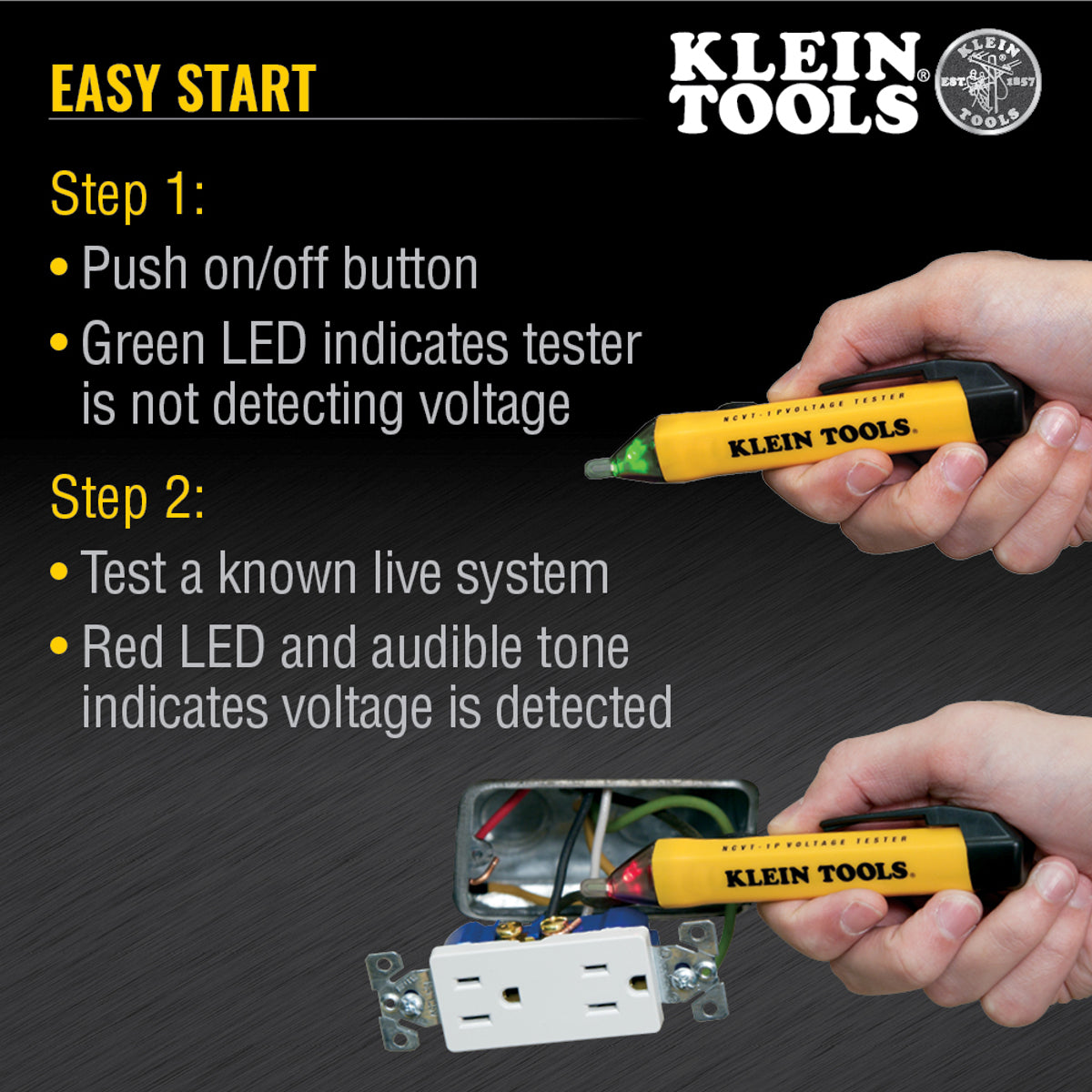 Klein Tools NCVT1P Non-Contact Voltage Tester Pen 50 to 1000V AC