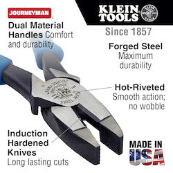 Klein J2000-9NE Lineman's Pliers, 9-Inch, Heavy Duty Cutting