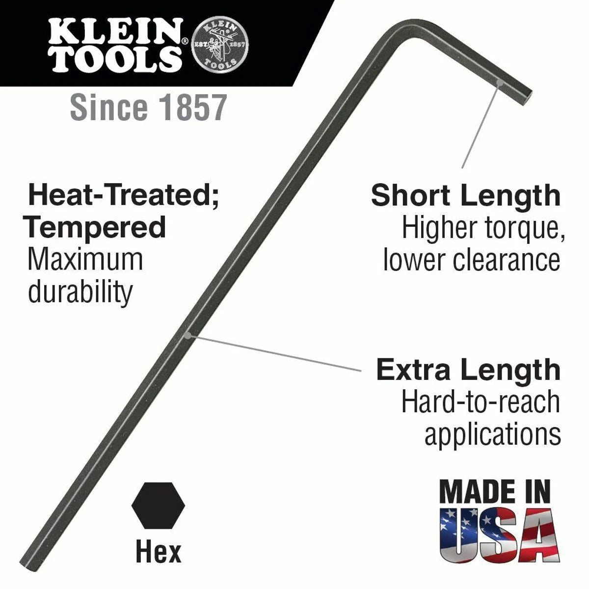 Klein LLM3 Long-Arm Hex-Key, 3 mm