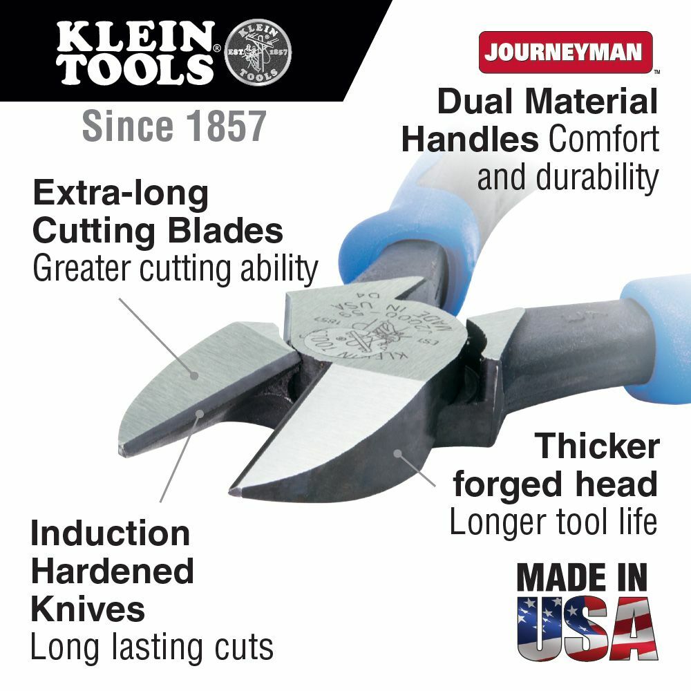 Klein J2000-59 Journeyman Heavy-Duty Diagonal-Cutting Pliers 9-Inch Replacement MPN