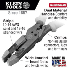 Klein J215-8CR Hybrid Pliers with Crimper and Wire Stripper