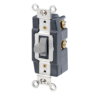 Leviton 1257-GY Toggle Switch 20A 120/277 Volt Momentary Contact