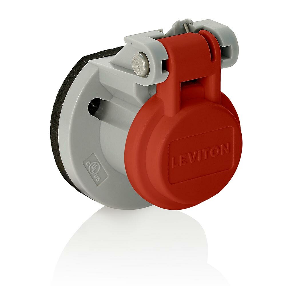 Leviton 15S31-UR 15 Series Snap Back Cover, Thermo-Plastic For UL-1691 Male and Female Panel Receptacles, COF Red