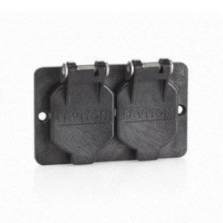 Leviton 3056-E Cover Plate Duplex Weather-Resistant Black