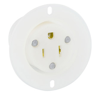 Leviton 5279-C WH Outlet Flng 2Po 3Wi 5 15A 125V