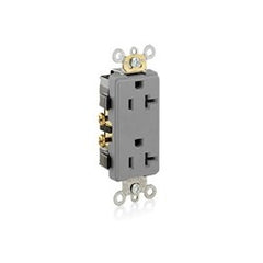 Leviton 16352-GY Duplex Receptacle 20 Amp 125 Volt NEMA 5-20R