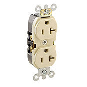 Leviton 5362-S 20 Amp, 125 Volt, Industrial Heavy Duty Grade Straight Blade Receptacle