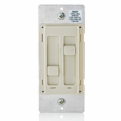 Leviton 66DF-10T SureSlide Dual Quiet Fan and Light Control 150W-120VAC Dimmable LED and CFL 300W-120VAC Incandescent