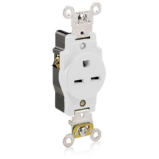 Leviton 5661-W SM Recept PKD 15 Amp 250 Volt NEMA 6-15R