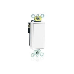 Leviton 5621-2W 20-amp 120/277-volt Decora Plus Rocker Single-pole AC Quiet Switch, White