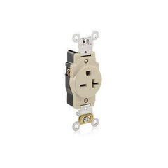 Leviton 5461-I 20 Amp 250 Volt NEMA 6-20R 2-Pole 3 Wire Heavy Duty Specification Grade Single Ivory Receptacle