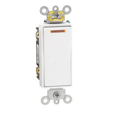 Leviton 5638-2W 20 Amp 120 Volt Decora Plus Rocker Pilot Light Illuminated ON 3-Way White AC Quiet Switch