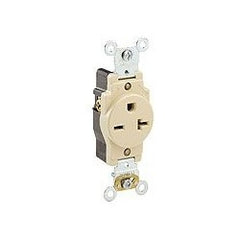 Leviton 5461-W 20-amp 250-volt NEMA 6-20R, 2P, 3W, Narrow Body Single Receptacle, White