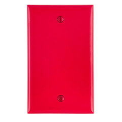 Leviton 80714-R 1-Gang No Device Blank Standard Size Thermoplastic Nylon Box Mount Red Wallplate