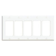 Leviton 80423-T 5-Gang Standard Size Wallplate Light Almond