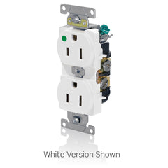 Leviton 8200-HI Duplex Receptacle 15 Amp 125 Volt NEMA 5-15R Heavy Duty Hospital Grade