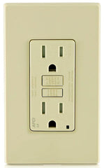 Leviton AFTR1-I Duplex AFCI Receptacle, 125 VAC, 15 A, 2 Poles, 3 Wires, Ivory