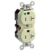 Leviton 8300-SGW 20 Amp 125 Volt Extra Heavy Duty Hospital Grade Duplex Receptacle