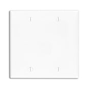 Leviton 80725-GY 2-Gang No Device Blank Wallplate, Box Mounted, Gray