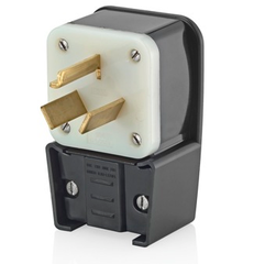 Leviton 9332-P Straight Blade Plug 30 Amp 125/250 Volt NEMA 10-30P Industrial Grade Non-Grounding Plug