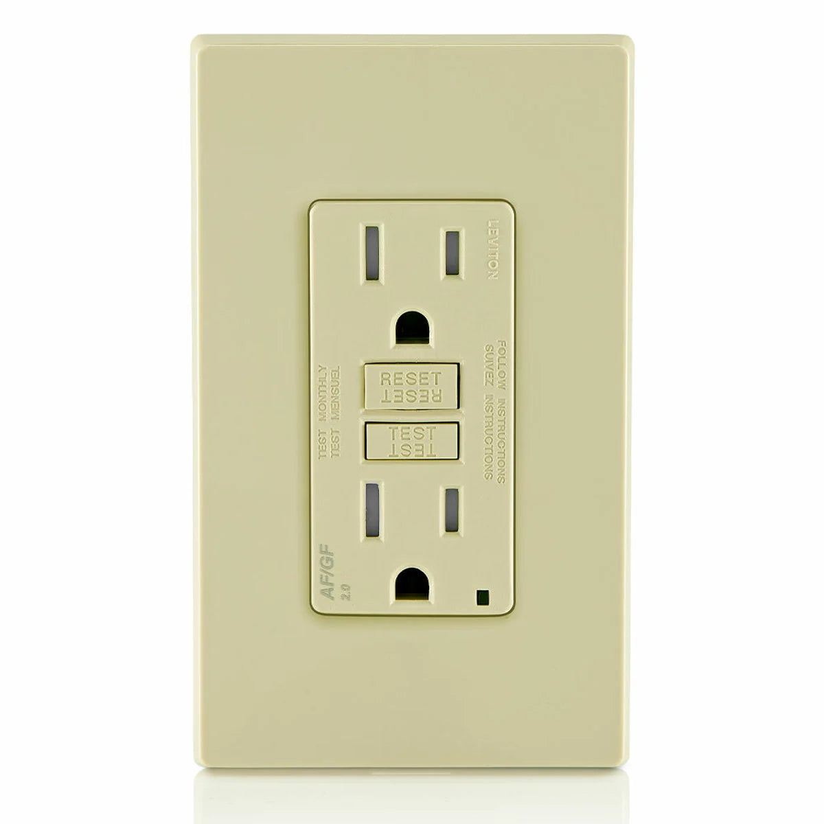 Leviton AGTR1-I AFCI/GFCI Receptacle 125 Volt 15 Amp 2 Poles 3 Wires