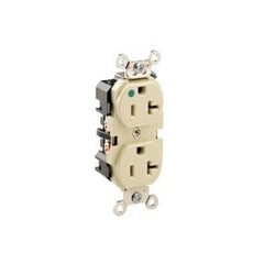 Leviton 8300-R Extra Heavy-Duty Hospital Grade Duplex Receptacle, Straight Blade, Self Grounding - Red