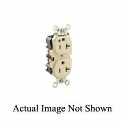 Leviton 8300-R Extra Heavy-Duty Hospital Grade Duplex Receptacle, Straight Blade, Self Grounding - Red