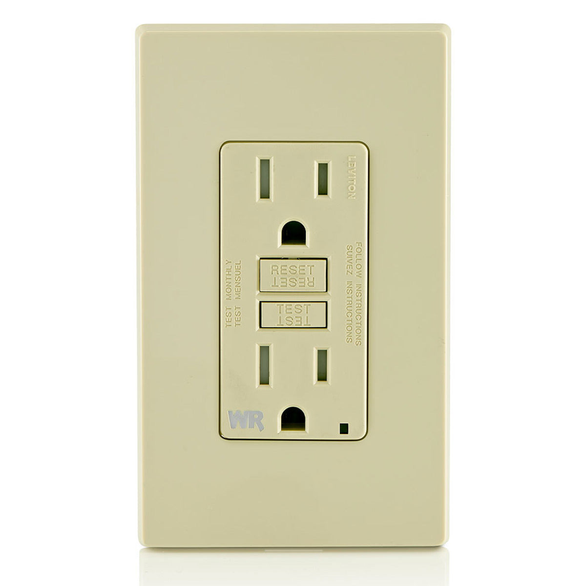 Leviton GFWT1-I Self-Test Tamper Resistant Weather Resistant GFCI Receptacle 15A-125V