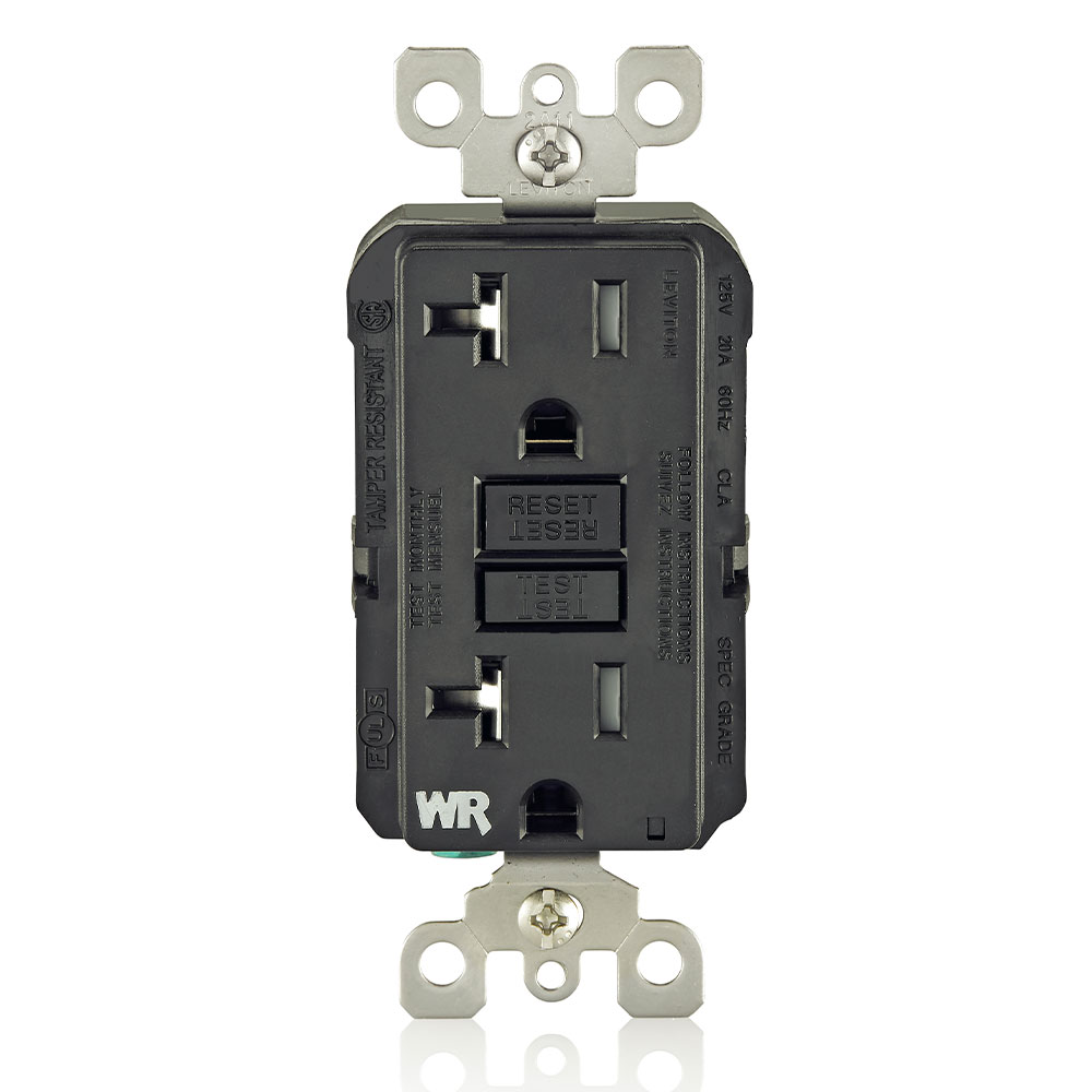 Leviton GFWT2-E SmartlockPro Slim Tamper/Weather Resistant Self-Test GFCI Receptacle 20A 125V NEMA 5-20R