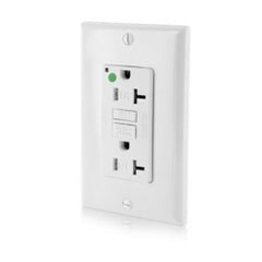 Leviton GFTR2-HGW SmartlockPro Slim Self-Test GFCI Receptacle 20 Amp 125 Volt Hospital Grade