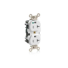 Leviton M8300-W Duplex Extra Heavy Duty Wide Body Straight Blade Receptacle 125 VAC 20 A