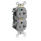 Leviton M8300-HGY 20 Amp, 125 Volt, Narrow Body Duplex Receptacle