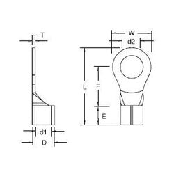 ABB C10-38 Thomas & Betts C10-38 12 to 10 AWG Non-Insulated Ring Terminal