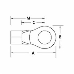 ABB D8-38 Thomas & Betts D8-38 #8 AWG Wire Range 3/8 Inch Bolt Non-Insulated Brazed Seam Metallic Ring Terminal