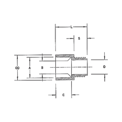 ABB E943D Carlon 1/2 PVC Sch40 Conduit Male Terminal Adapter