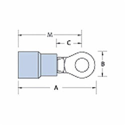 ABB RA18-6 Thomas & Betts RA18-6 Nylon-Insulated Ring Terminal 600 Volt (100 ea)